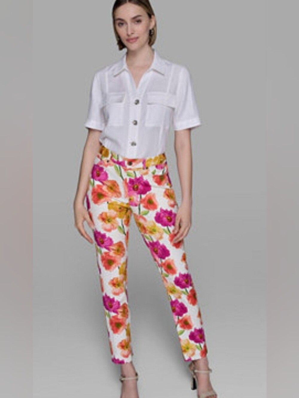 Karl Lagerfeld Paris Women's Floral-Print Straight-Leg Pants, NWT Size 14 - Picture 2 of 6